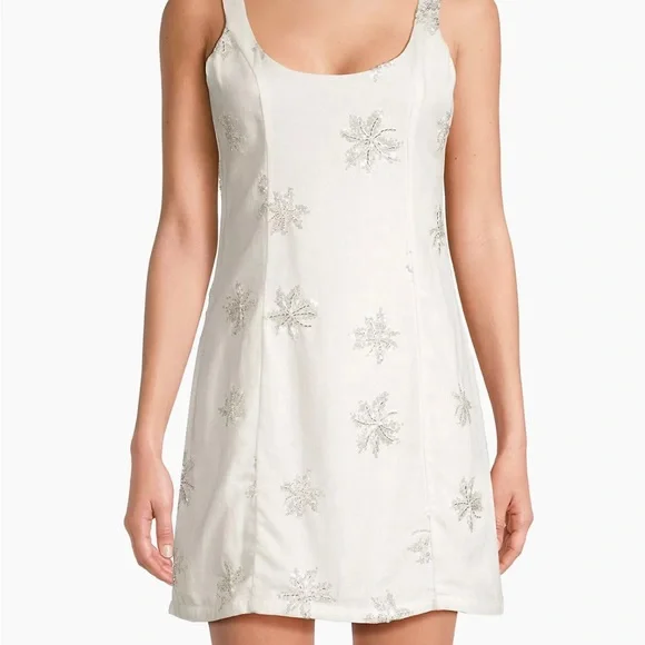 Waimari Amelia Floral Sequined Linen-Blend Minidress (NWOT) - Picture 1 of 3